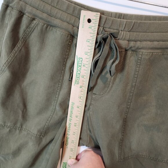 Cabi Olive Green Marathon Jogger Pants Pull On Ribbed Lyocell Cotton Casual Pant - Picture 8 of 11